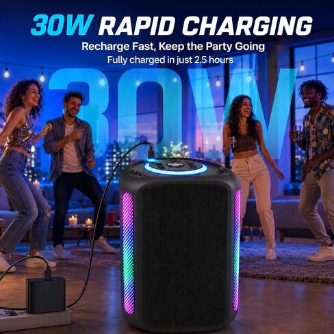 Bluetooth Party Speaker, 240W Peak Power, 8-Inch Woofer, Auracast in Saudi Arabia