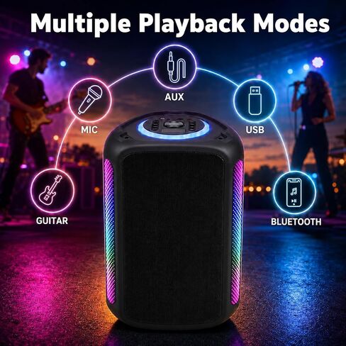 Bluetooth Party Speaker, 240W Peak Power, 8-Inch Woofer, Auracast in Saudi Arabia