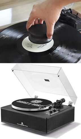 ANGELS HORN Bluetooth Vinyl Record Player with Built-in Speakers & Record Weight Stabilizer Bundle in Kuwait