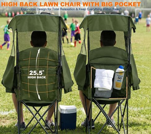 Bolosy Oversized Camping Chair with Canopy Shade Beach Chair with Umbrella in Kuwait