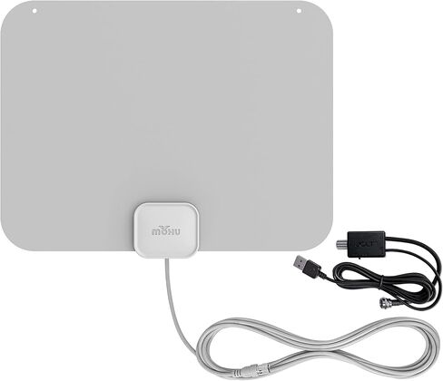 Mohu Gateway Plus Amplified Indoor TV Antenna, Signal Indicator, 60-Mile Range, UHF VHF, Multi-Directional, 4K UHD, NEXTGEN TV - w/Stand, 10ft. Cable in Saudi Arabia