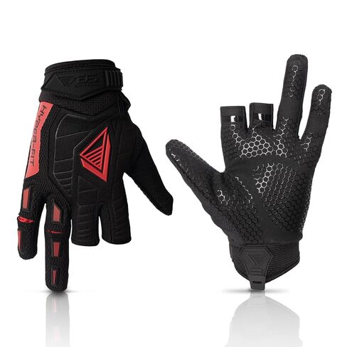Glove Station Hyper-Fit Paintball Gloves, 2 Fingerless Design, Gray, Medium in Kuwait