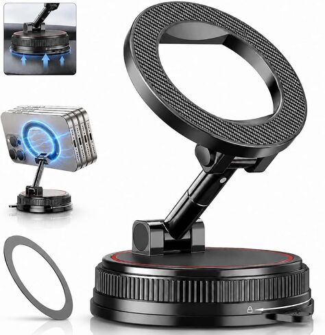 Car Phone Holder Mount for MagSafe, 108LBS Vacuum Suction&3000gf Magnetic in Kuwait