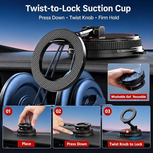 Car Phone Holder Mount for MagSafe, 108LBS Vacuum Suction&3000gf Magnetic in Kuwait