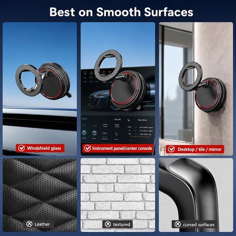 Car Phone Holder Mount for MagSafe, 108LBS Vacuum Suction&3000gf Magnetic in Kuwait