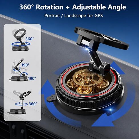 Car Phone Holder Mount for MagSafe, 108LBS Vacuum Suction&3000gf Magnetic in Kuwait