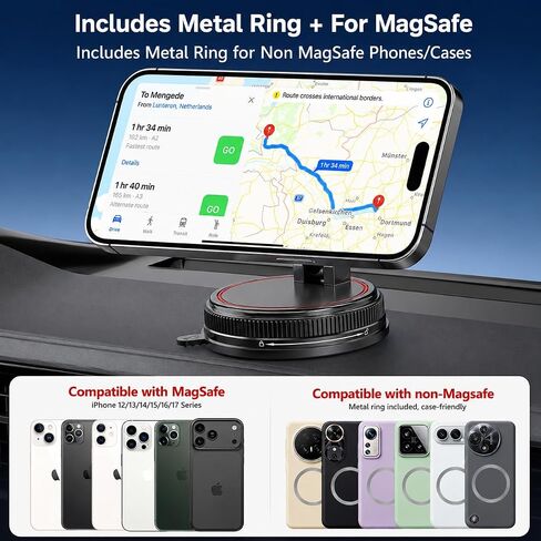 Car Phone Holder Mount for MagSafe, 108LBS Vacuum Suction&3000gf Magnetic in Kuwait