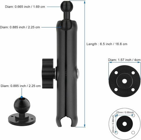 Mippko Wall Mount Phone Holder for Truck/Car/Boat/Wall/Desk,Compatible with 3.5~7.5 inch iPhone/Nexus/HTC/LG/Huawei/Smart Phones,360°Adjustment Aluminium Alloy Arm Drilling Base Mount in Kuwait