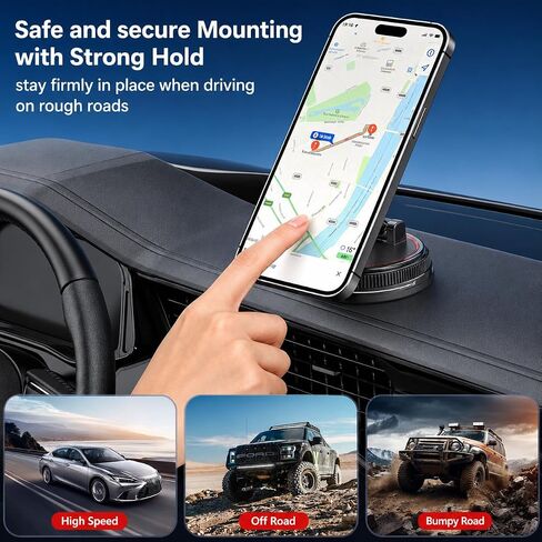 Car Phone Holder Mount for MagSafe, 108LBS Vacuum Suction&3000gf Magnetic in Kuwait