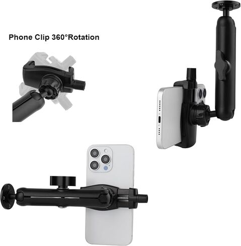 Mippko Wall Mount Phone Holder for Truck/Car/Boat/Wall/Desk,Compatible with 3.5~7.5 inch iPhone/Nexus/HTC/LG/Huawei/Smart Phones,360°Adjustment Aluminium Alloy Arm Drilling Base Mount in Kuwait