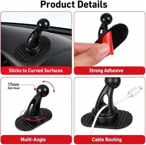 2-Pack Sticky 17mm Ball Mount for Car Mount Adhesive Replacement in Saudi Arabia