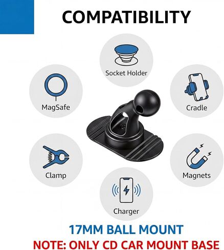 2-Pack Sticky 17mm Ball Mount for Car Mount Adhesive Replacement in Saudi Arabia