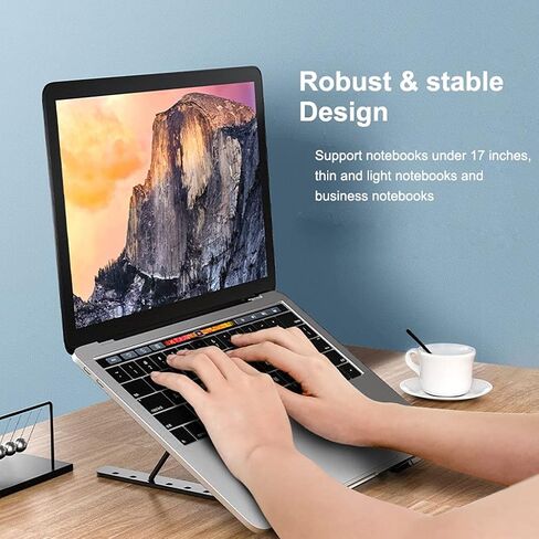 Portable Laptop Cooling Stand Fan Foldable Aluminum Alloy Notebook Cooler Pad Holder Adjustable for 17inch Tablet in Saudi Arabia