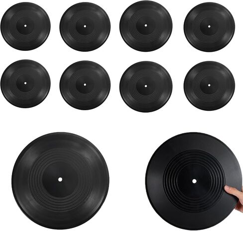 Ntwoiee 10Pcs 12 Inch Blank Vinyl Records, Fake Vintage Record Wall Decor, Faux Blank Vinyl Records for Aesthetic Room, Music Party, Home Studio & DIY Display Decoration in Kuwait