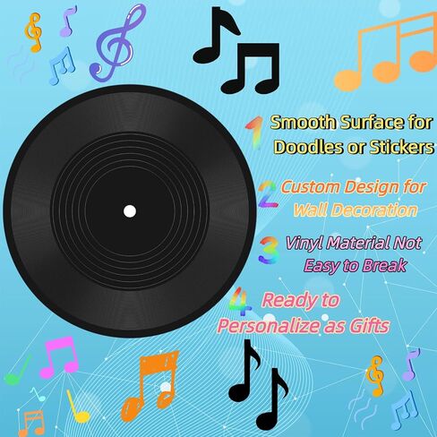 Ntwoiee 10Pcs 12 Inch Blank Vinyl Records, Fake Vintage Record Wall Decor, Faux Blank Vinyl Records for Aesthetic Room, Music Party, Home Studio & DIY Display Decoration in Kuwait