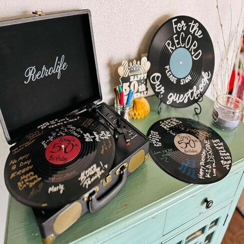 Ntwoiee 10Pcs 12 Inch Blank Vinyl Records, Fake Vintage Record Wall Decor, Faux Blank Vinyl Records for Aesthetic Room, Music Party, Home Studio & DIY Display Decoration in Kuwait