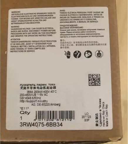 SMOCONE 1 Pcs 3RW4075-6BB34 New in Box 3RW40756BB34 Expediated in Kuwait