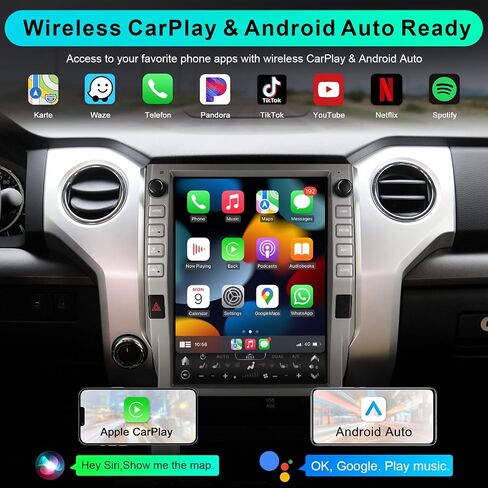 8 Cores 4+64G Android 12 Tundra Screen Upgrade, Car Radio Stereo for Toyota Tundra 2014-2019,12 inch Vertical Touchscreen Support Wireless CarPlay Android Auto GPS Bluetooth FM SWC in Kuwait