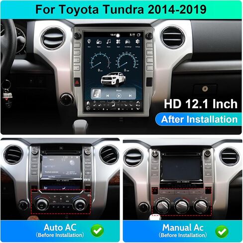 8 Cores 4+64G Android 12 Tundra Screen Upgrade, Car Radio Stereo for Toyota Tundra 2014-2019,12 inch Vertical Touchscreen Support Wireless CarPlay Android Auto GPS Bluetooth FM SWC in Kuwait