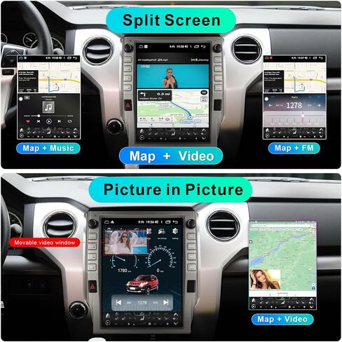 8 Cores 4+64G Android 12 Tundra Screen Upgrade, Car Radio Stereo for Toyota Tundra 2014-2019,12 inch Vertical Touchscreen Support Wireless CarPlay Android Auto GPS Bluetooth FM SWC in Kuwait