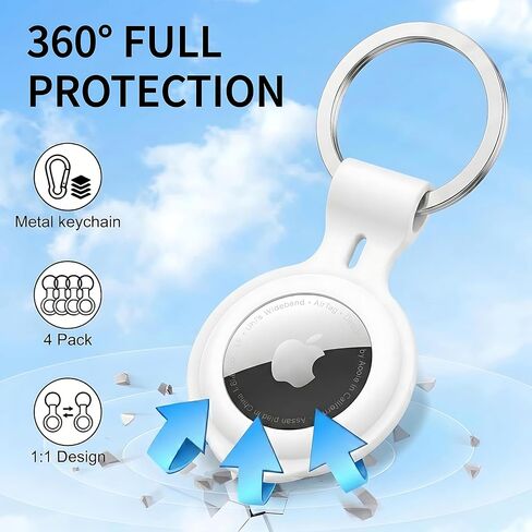 4 Pack for AirTag Holder Case Silicone Tracker Tags Keychain Waterproof Case Cover for Air Tag Holder GPS Finder Tracking Devices Item Finders Accessories Air tagHolder for keys Dogs Kids Bags Luggage in Kuwait