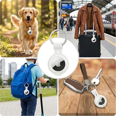 4 Pack for AirTag Holder Case Silicone Tracker Tags Keychain Waterproof Case Cover for Air Tag Holder GPS Finder Tracking Devices Item Finders Accessories Air tagHolder for keys Dogs Kids Bags Luggage in Kuwait