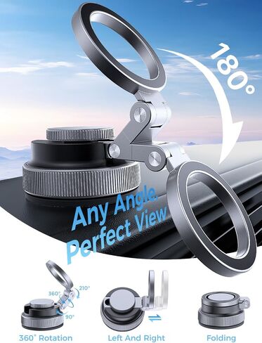 Broodx Magnetic Car Phone Holder, Strong Magnet Vacuum Suction Alloy Mount in Kuwait