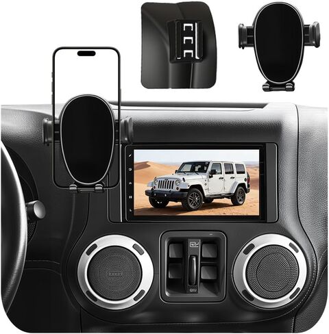 Car Phone Holder for Jeep Wrangler (2011-2016 2017),Dashboard Phone Mount,360 Phone Holder Rotating,Hands Free Mobile Holder,Car Mount for iPhone,Samsung & Android,2015 Wrangler Interior Accessories in Saudi Arabia