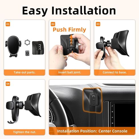 Car Phone Holder for Jeep Wrangler (2011-2016 2017),Dashboard Phone Mount,360 Phone Holder Rotating,Hands Free Mobile Holder,Car Mount for iPhone,Samsung & Android,2015 Wrangler Interior Accessories in Saudi Arabia