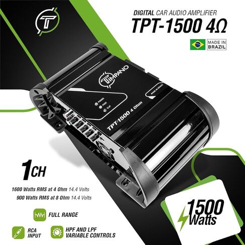 Timpano 1500 Watts Dual 10" Midrange with Amplifier - 2X TPT-MD10 PRO 10" Speaker + TPT-1500 4 Ohm Full Range amp 1500 Watts at 4 Ohm Car Audio (Bundle) + Free Wiring Kit in Saudi Arabia