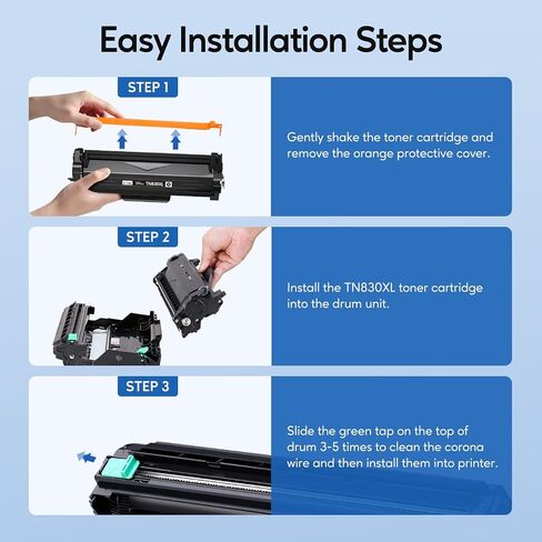 WEAREC TN830XL Toner Cartridge and DR830 Drum Unit Replacement for Brother TN830XL DR-830 TN830 Work with HL-L2405W HL-L2400D HL-L2460DW HL-L2465DW HL-L2480DW DCP-L2640DW MFC-L2820DWXL Printer in Kuwait