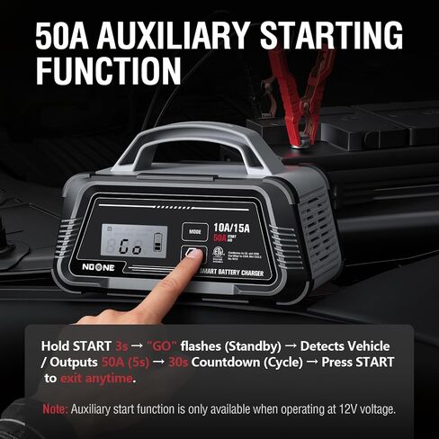 NOONE 10A/15A Smart Battery Charger - 6V/12V Fully Automatic Maintainer in Kuwait