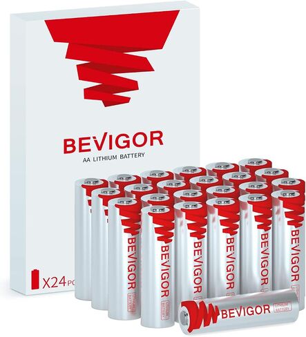 BEVIGOR Lithium Batteries AA Size, AA Battery 24Pack, 3000mAh Double A Battery, 1.5V Longer Lasting Lithium Iron AA Batteries for Flashlight, Toys, Remote Control【Non-Rechargeable】 in Kuwait