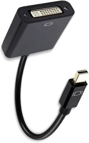 Mini DisplayPort to DVI Adapter (Mini DP to DVI) in Black - Thunderbolt and Thunderbolt 2 Port Compatible in Saudi Arabia