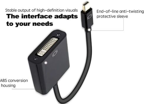 Mini DisplayPort to DVI Adapter (Mini DP to DVI) in Black - Thunderbolt and Thunderbolt 2 Port Compatible in Saudi Arabia