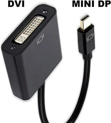 Mini DisplayPort to DVI Adapter (Mini DP to DVI) in Black - Thunderbolt and Thunderbolt 2 Port Compatible in Saudi Arabia