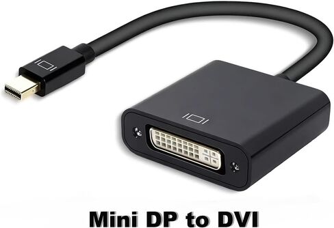 Mini DisplayPort to DVI Adapter (Mini DP to DVI) in Black - Thunderbolt and Thunderbolt 2 Port Compatible in Saudi Arabia