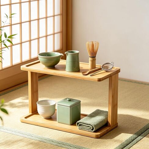 2-Tier Bamboo Coffee Station Organizer for Countertop in Kuwait