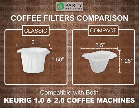 PARTY BARGAINS 300 Classic Disposable Coffee Filter Liners – Compatible with Keurig Brewers & K‑Cup Reusable Pods, Single‑Use Classic Design in Saudi Arabia