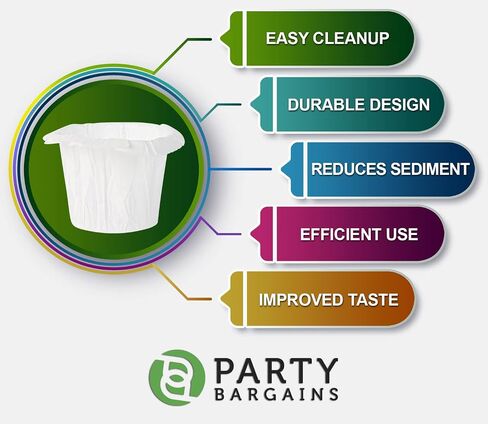 PARTY BARGAINS 300 Classic Disposable Coffee Filter Liners – Compatible with Keurig Brewers & K‑Cup Reusable Pods, Single‑Use Classic Design in Saudi Arabia