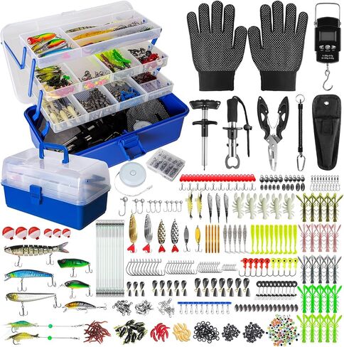 4-Layer Tackle Box with Accessories, 617PCS Fishing Lures Kit for Men in Kuwait