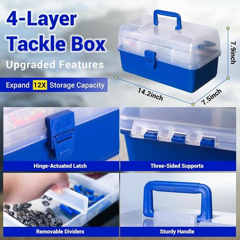 4-Layer Tackle Box with Accessories, 617PCS Fishing Lures Kit for Men in Kuwait
