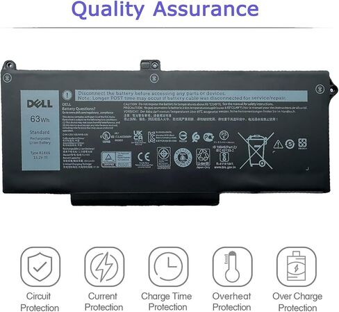 DELL RJ40G Laptop Battery for Dell Latitude 15 5520 Latitude 14 5420 Precision 15 3560 Series M033W 01K2CF 075X16 WY9DX P137G P137G001 P104F P104F001 P104F002 0WK3F1 0M3KCN 15.2V 4-Cell 63Wh in Kuwait