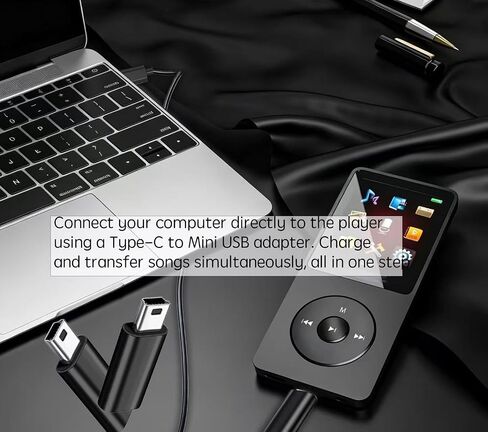 Black USB C to Mini USB Adapter, USB Type C Female to Mini USB 2.0 Type B Male Connector Support Charging Data Transfer Compatible with MP3 Player, Dash Cam, Digital Camera and More (2-Packs) in Saudi Arabia