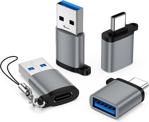 USB to USB C Adapter 4-Pack,5Gbps USB 3.0 Type C OTG Charger Converter,Grey in Saudi Arabia