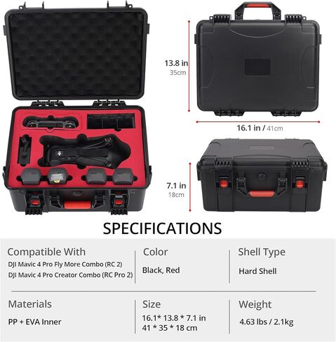 Professional Mavic 4 Pro Hard Case, Waterproof Travel Carrying Case Bag for DJI Mavic 4 Pro Creator/Fly More Combo, Fits for DJI RC Pro 2/ RC 2 Remote & Accessories in Kuwait