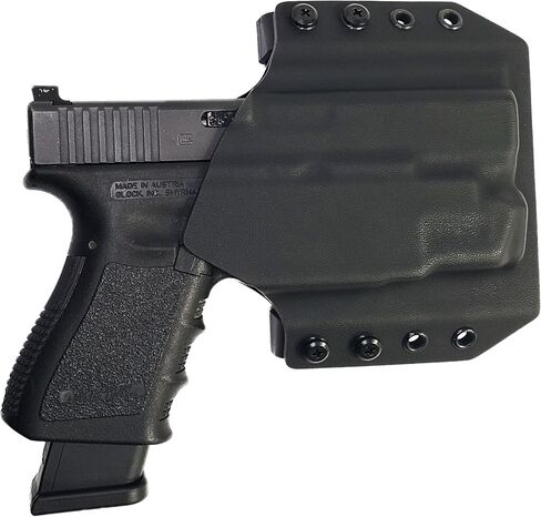OWB Kydex Holster Compatible with Glock 19/23/45 with Olight PL X | Outside the Waistband Light Bearing | Black | Right Hand in Kuwait