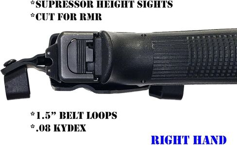 OWB Kydex Holster Compatible with Glock 19/23/45 with Olight PL X | Outside the Waistband Light Bearing | Black | Right Hand in Kuwait