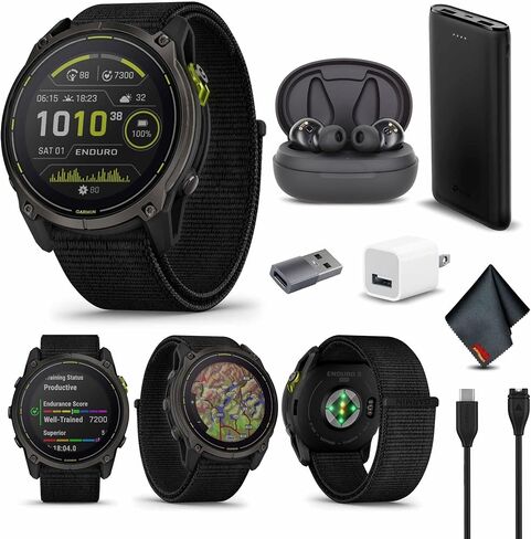 Garmin Enduro 3, Solar Built-in Flashlight Smartwatch (Carbon Gray) Bundle in Kuwait
