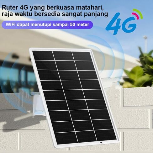 GOWENIC Solar Powered Outdoor 4G LTE Modem Router with SIM Card Slot, WiFi Extender, 164ft Range, 15W Solar Panel, 18000mAh Battery, Ideal for Camping RVs in Kuwait